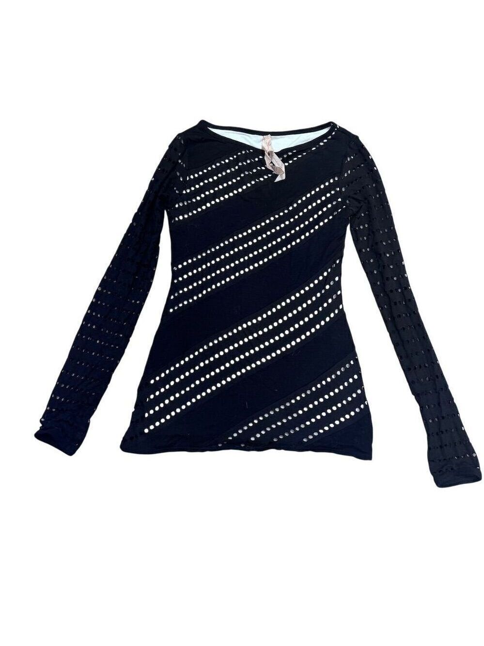 EUC Bailey44 Women's XS Black & White Striped Long Sleeve Top